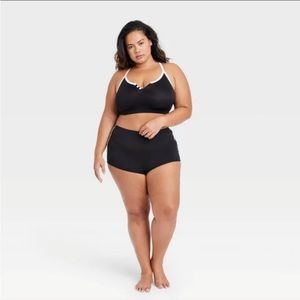 Colsie Plus Size Ribbed Henley Intimates
Loungewear Pajama 2pc Set Black